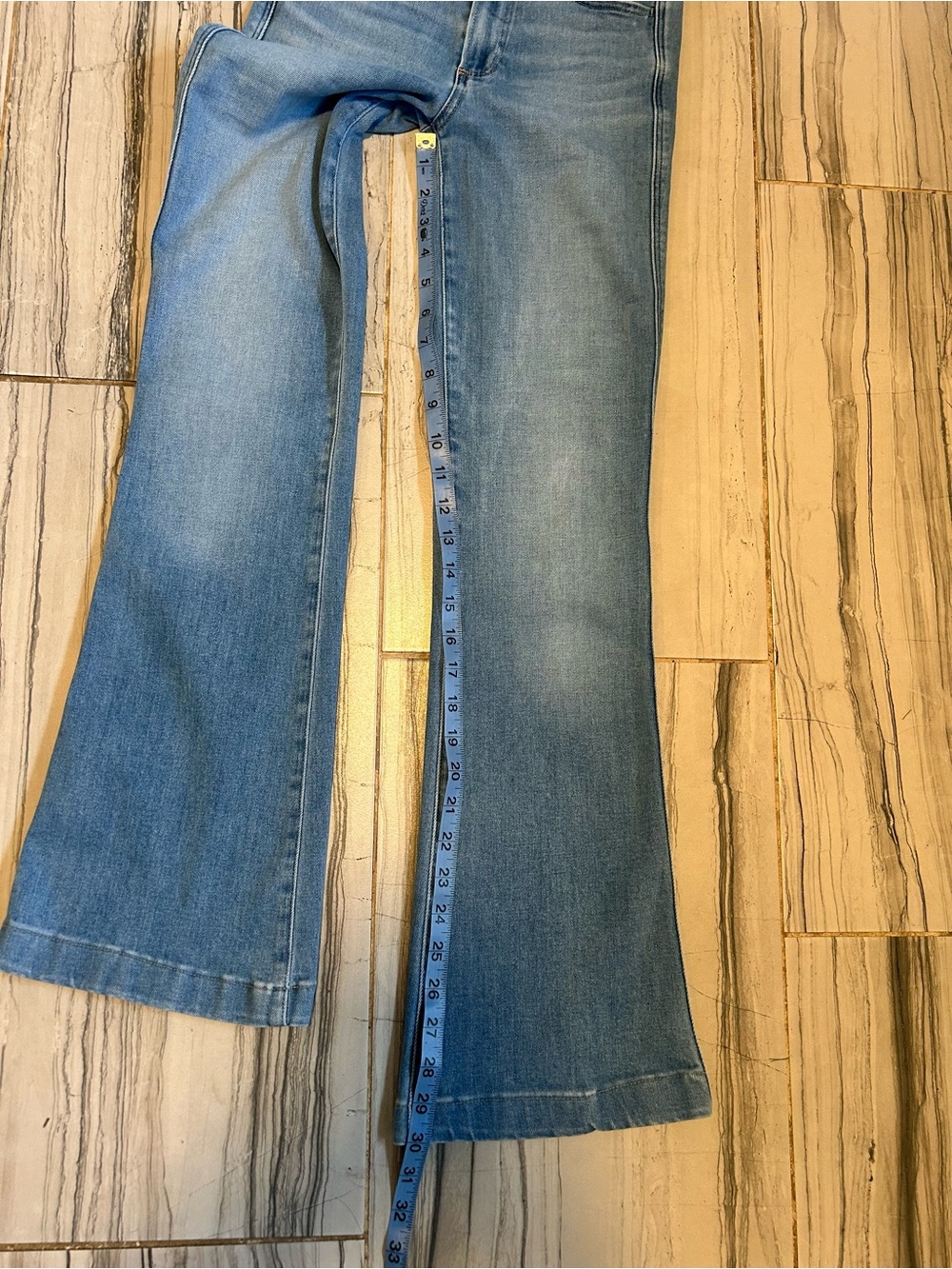 PAIGE Genevieve Flare Bootcut Light Blue Stretch Jeans - Picture 8 of 14